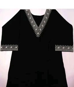 Embellished short Black Kurta