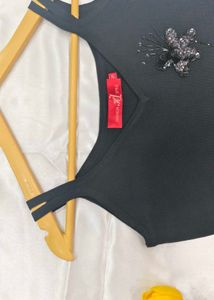 Black Embellished Tank Top