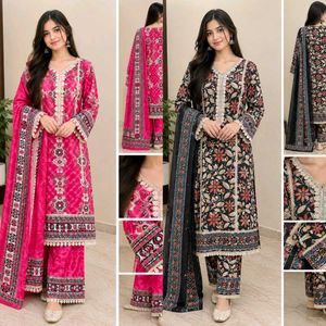 Elegant Navy Blue Velvet Kurta Set fix price
