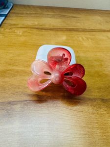 Cute Flower Hair Claw Clip dual shade red pink