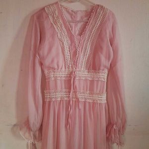 Boho Pink Chiffon Dress