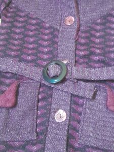 Almost new Purple Knitted woolen Jacket with Belt