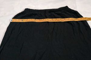 Embroidered Palazzos Black with Red Floral Accen