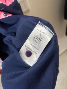 ZINK LONDON Navy Floral Button-Up Shirt Dress