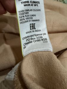 Marks &amp; Spencer Linen Blend Straight-Leg Trousers