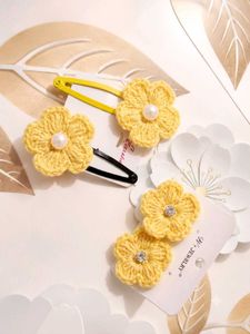 🌷Cute Flower Hair Clips &amp; earing set✨
