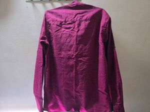 Men's Pink Textured Shirt with Embroidered Logo