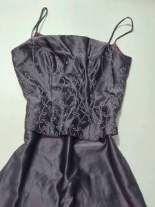 Satin Embellished Evening Gown