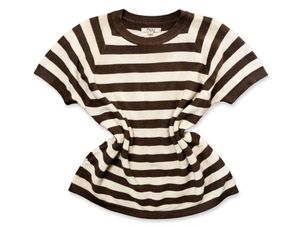 Brown Striped Knit Top