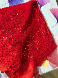 Stunning Red Sequin Saree
