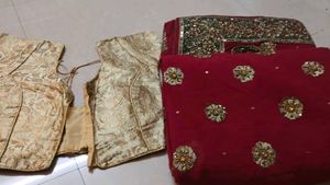 Embellished Pink Silk Saree