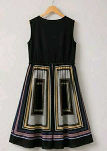 Elegant Sleeveless Geometric Print Dress