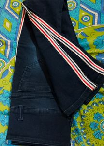 Latest 28" Stripped Blue Jeans For Ladies