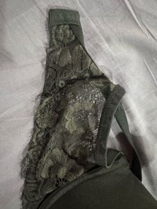 Olive Green Lace Bra