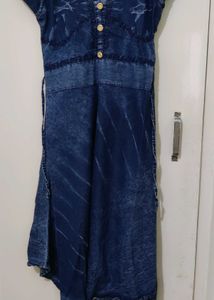 Blue Denim Effect Kurti