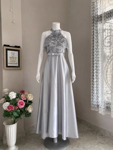 Satin silve gown