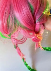 Pink &amp; Green cosplay Hair Extensions