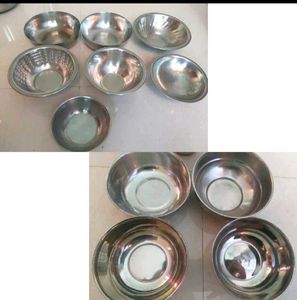 utensils, bowls, spoon combo