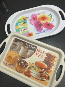Set of 2 Decorative Serving Trays