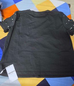 Savana Black Pearl Embellished T-Shirt