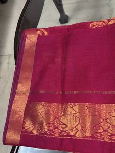Elegant Pink Saree with Gold Border