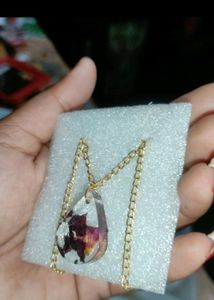 Pendent Real Red Rose 30 Rs Off