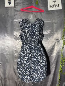 Navy &amp; White Polka Dot Dress