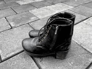 Black Lace-up Ankle Boots
