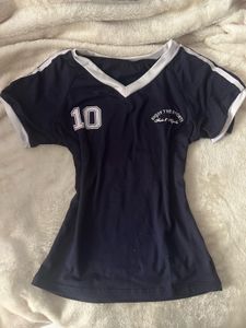 y2k Navy Blue Sporty Top