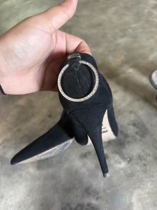 Elegant Black Suede Heels