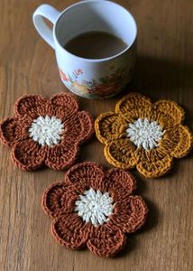 Flower Crochet Coasters (Set of 3)