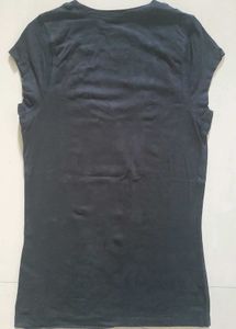 🖤 ZARA Black Cap Sleeve Scoop Neck T-Shirt