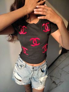 Women Black Crop Top