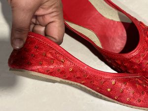 New Red Color Kolhapuri Juti For Girls Size 2UK