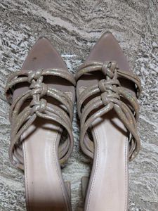 Faux Leather Tan Heels 👠