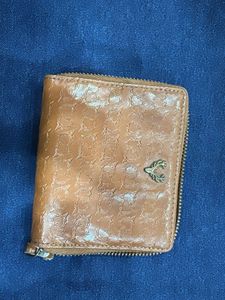 allen solly Brown Embossed Zip Around Wallet