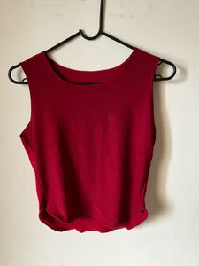 Red Shimmer  Sleeveless Top