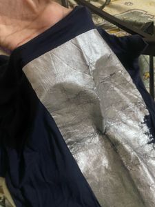 Navy Blue T-Shirt with Silver Graphic