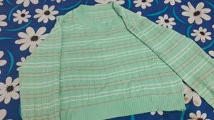 Mint Green Striped Sweater