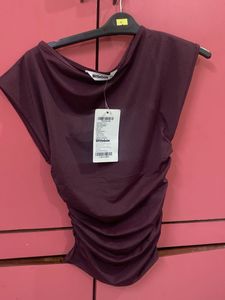 littlebox Chic Ruched Wine Top