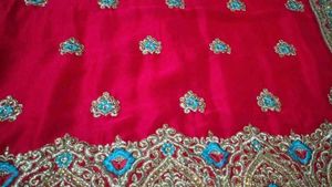 Red Embroidered Silk Saree