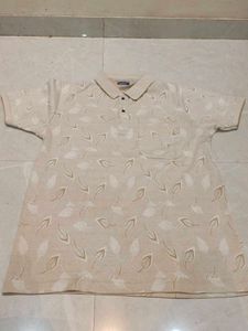 Men's Leaf Print Polo T-Shirt