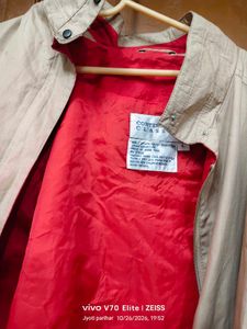 Classic Beige Jacket with Red Lining