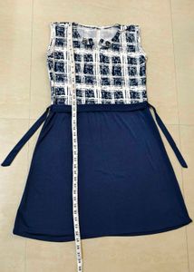 Chic Navy &amp; White Checkered Dress 📍Free Delivery