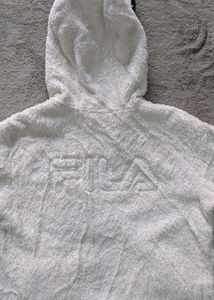 Cozy White Fila Fleece Hoodie