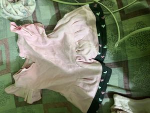 Cute Pink Heart Print Baby Girl Outfit