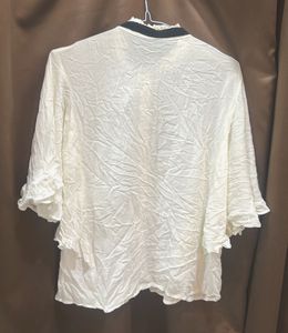 Elegant White Top with Black Ribbon