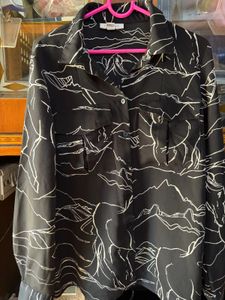 Monochrome Abstract Print Shirt