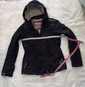 Superdry Black Lined Parka Jacket