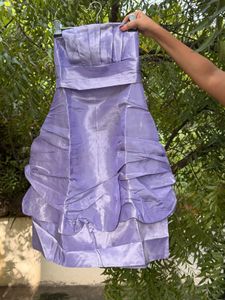 Lavender Strapless Ruffle Dress